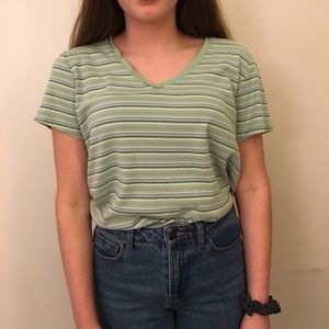 Green striped shirt